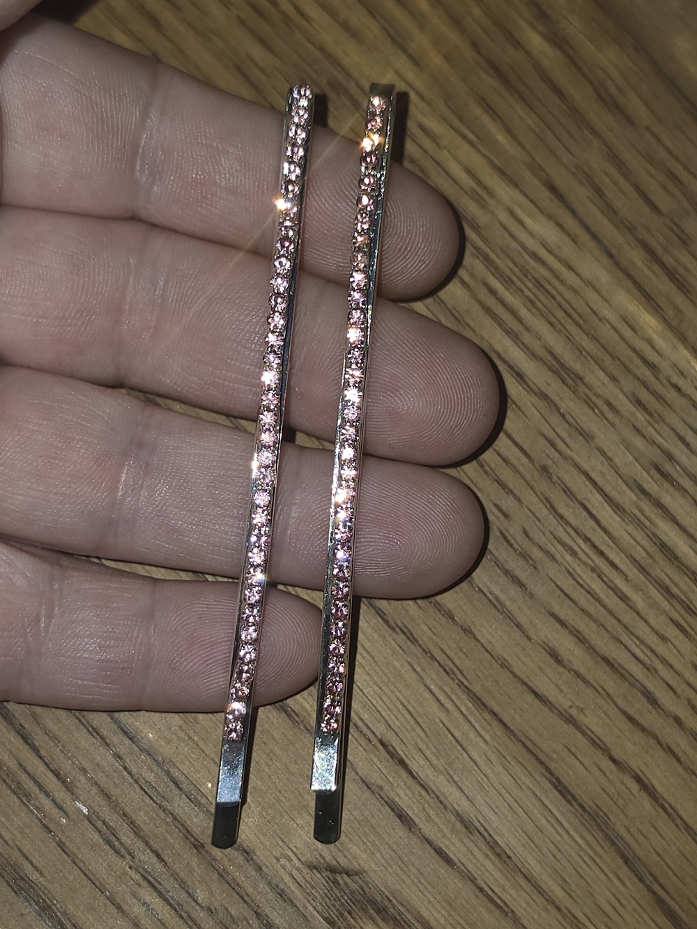 Pink Crystal Hair Bobby Pins In Silver Tone BNIB - Women's Hair Accessories